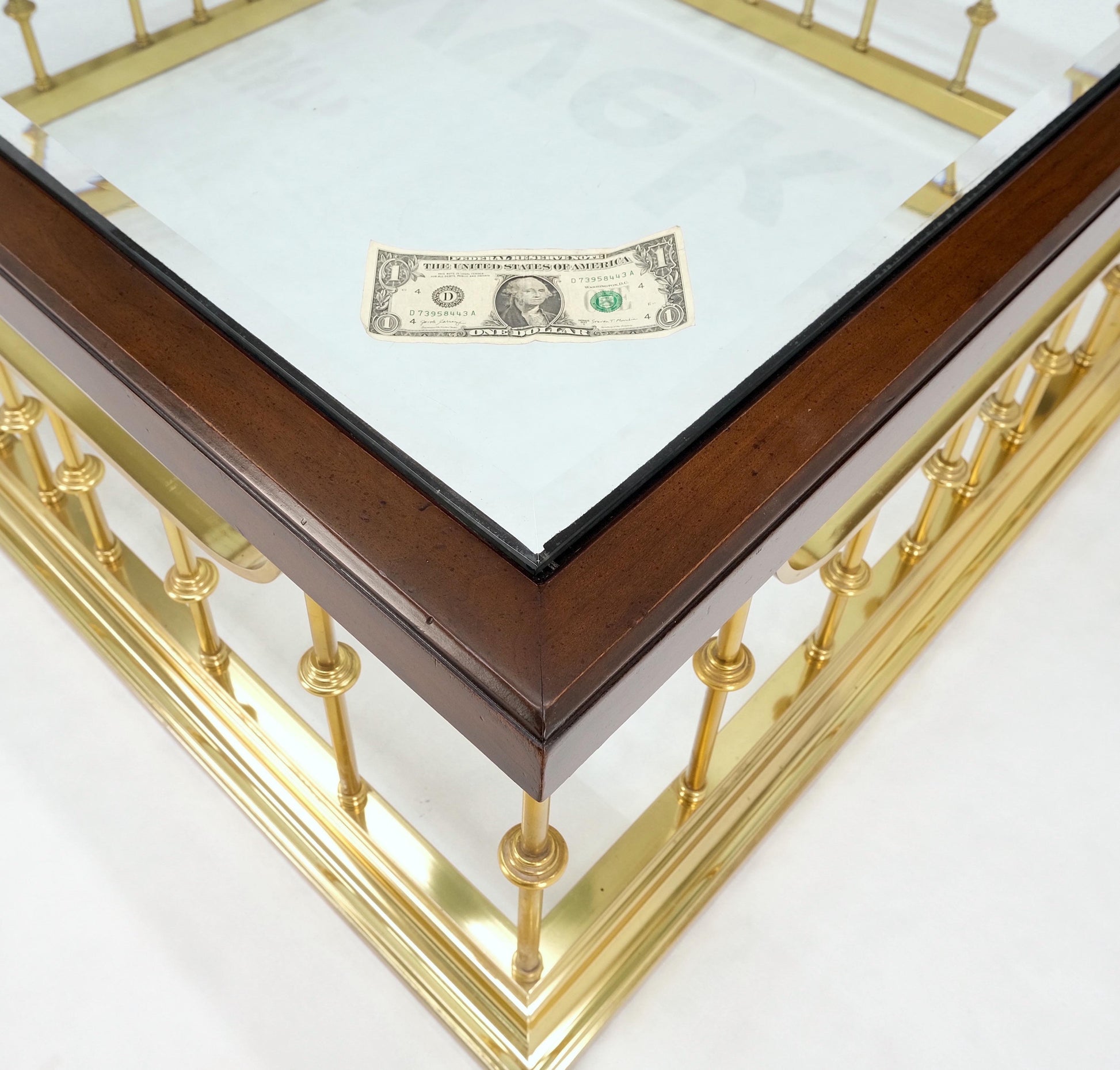 EstablishedLines Fireplace Area Style Metal Base Midcentury Square Glass Top Coffee Table Mint!