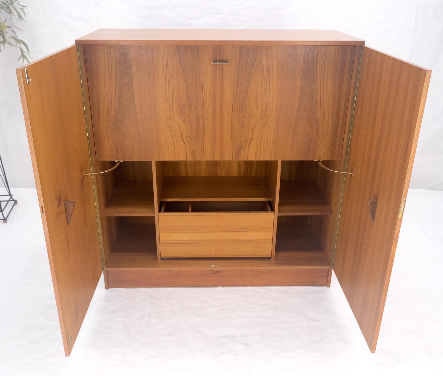 EstablishedLines Danish Teak Mid Century Modern Drop Front Secretary Box Desk Cabinet MINT