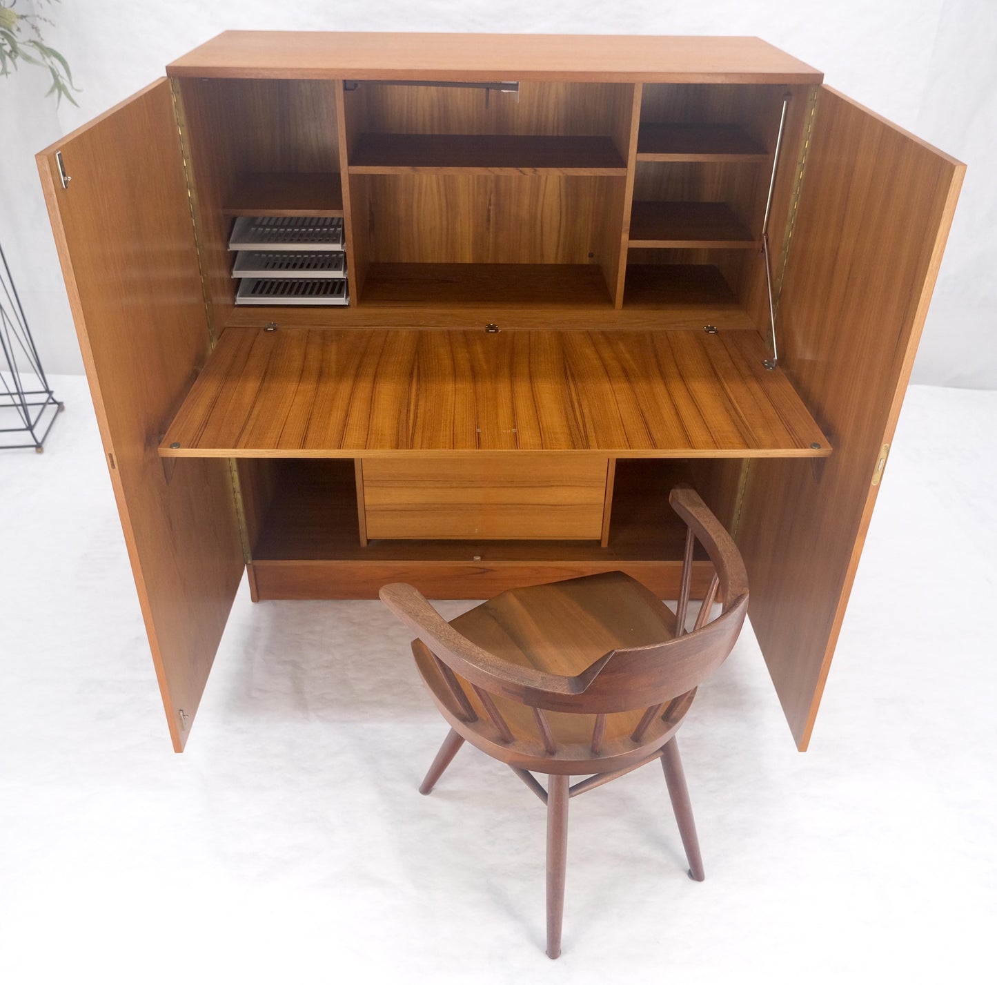 EstablishedLines Danish Teak Mid Century Modern Drop Front Secretary Box Desk Cabinet MINT