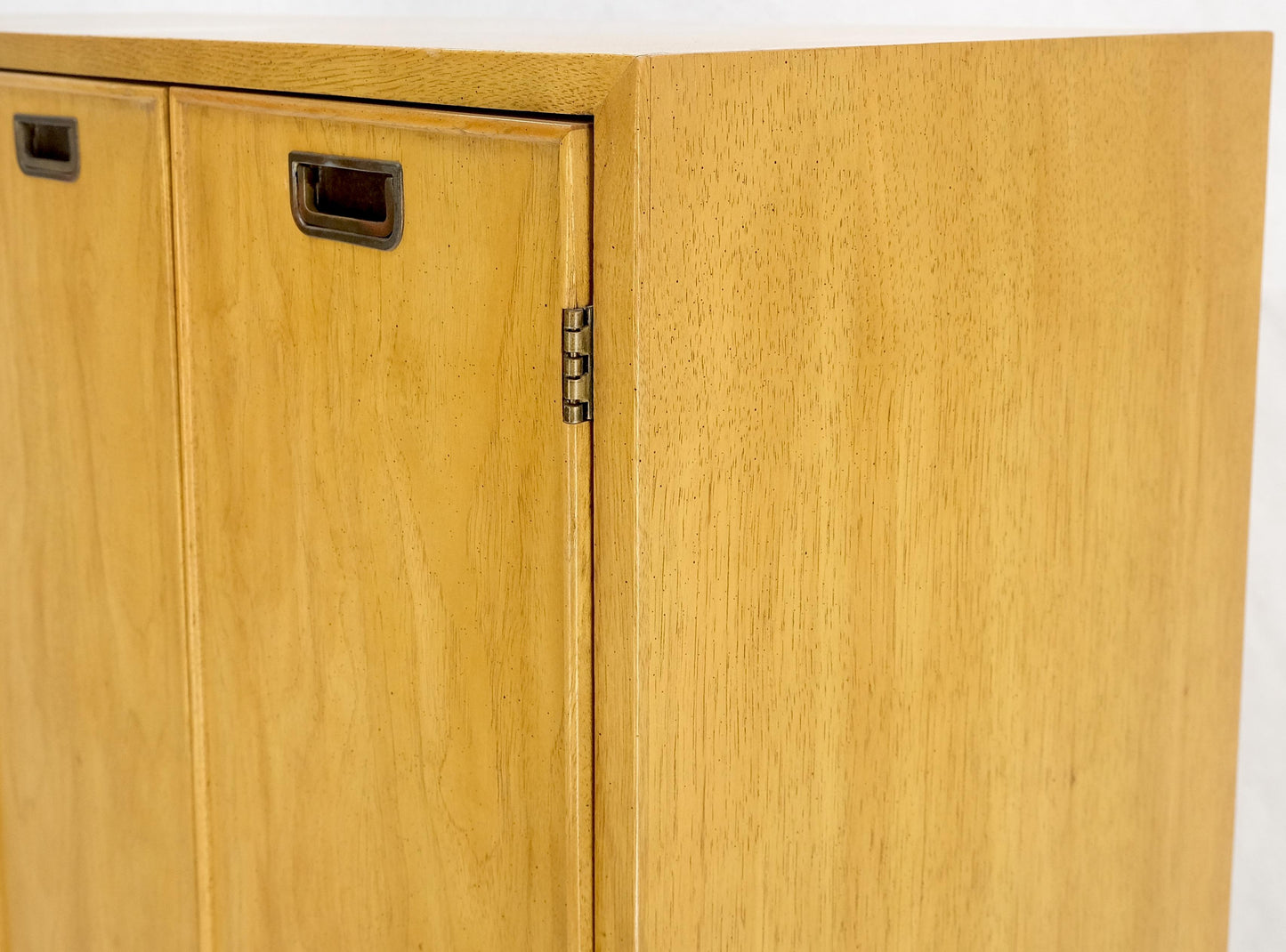 EstablishedLines Blond Walnut Side by Side 4 Doors Two Compartment Chest Drawers Dresser MINT!