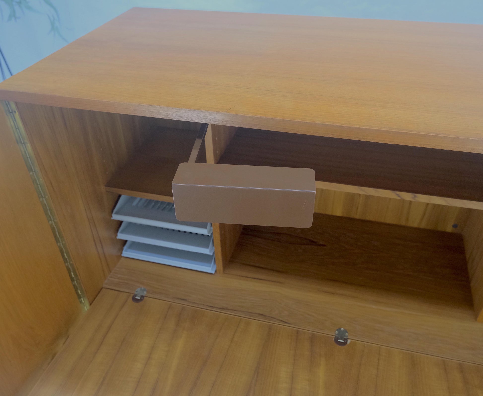 EstablishedLines Danish Teak Mid Century Modern Drop Front Secretary Box Desk Cabinet MINT