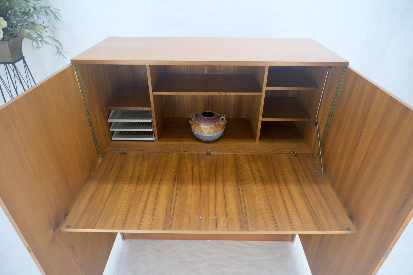 EstablishedLines Danish Teak Mid Century Modern Drop Front Secretary Box Desk Cabinet MINT