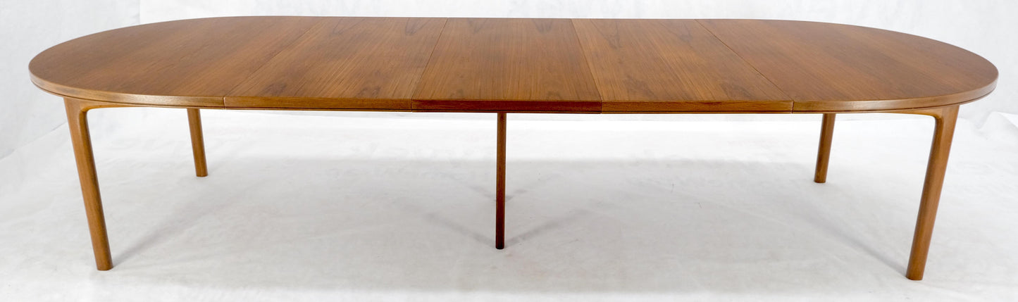 EstablishedLines Dux of Sweden Oval Walnut Danish Dining Table w/ 3Leaves Total 135" in Length