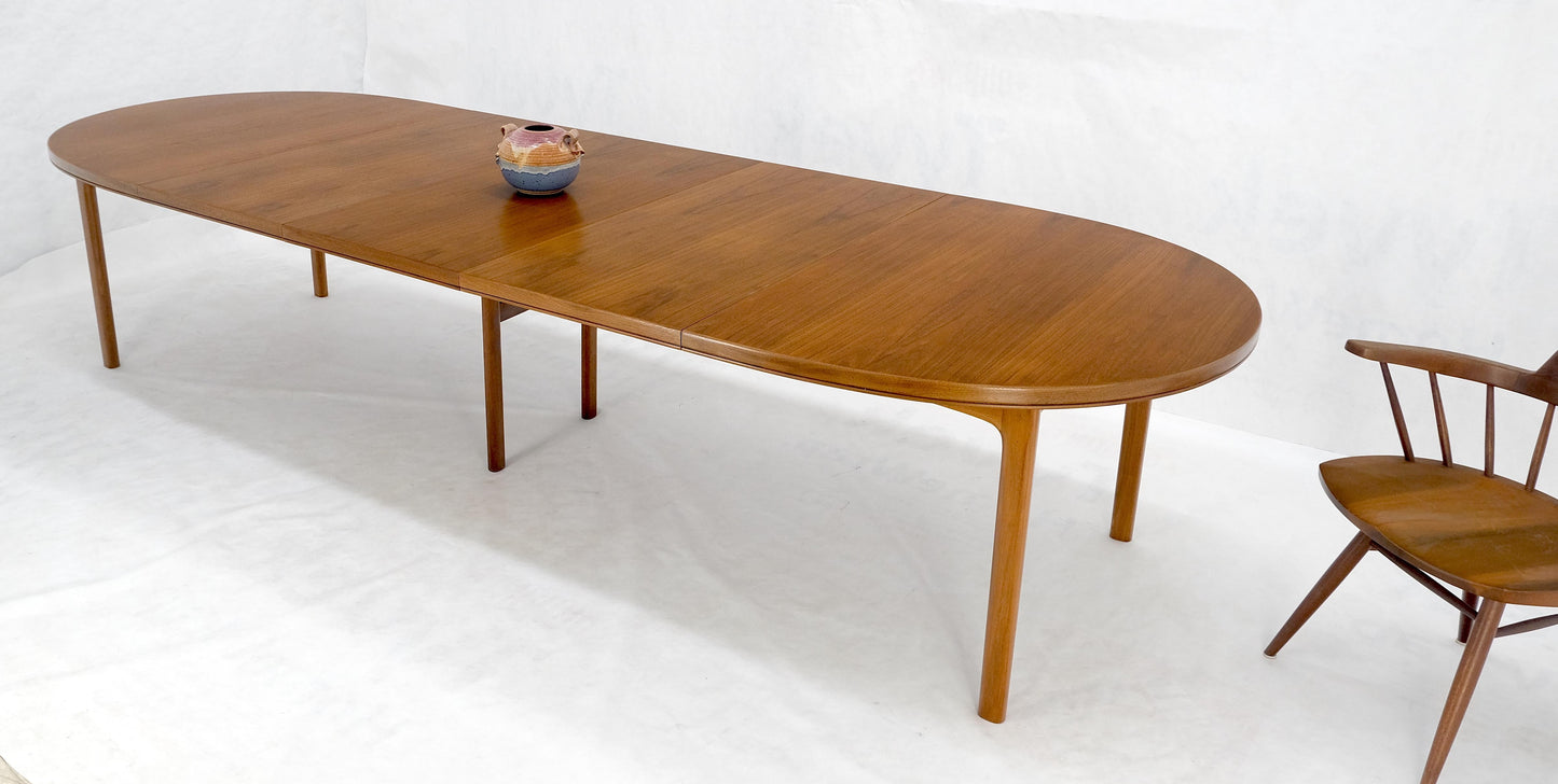EstablishedLines Dux of Sweden Oval Walnut Danish Dining Table w/ 3Leaves Total 135" in Length