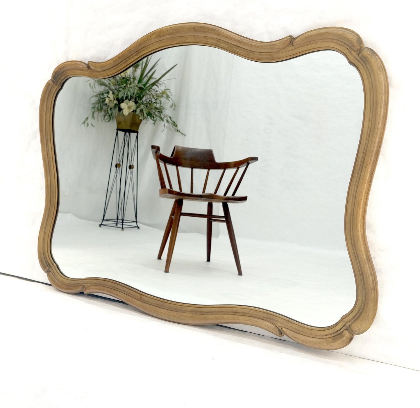 EstablishedLines Figural Silver Style Mid Century Modern Wall Mirror Mint