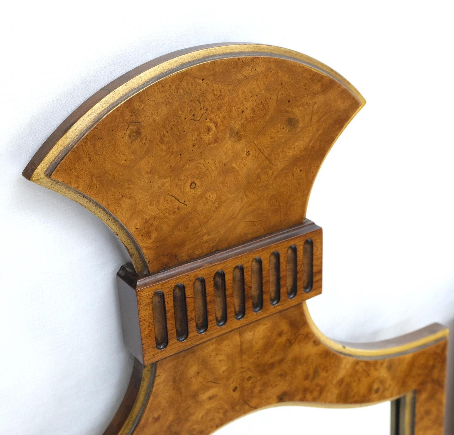 EstablishedLines Pair of Decorative Figural Shape Burl Wall Mirrors Mid Century Modern Mint