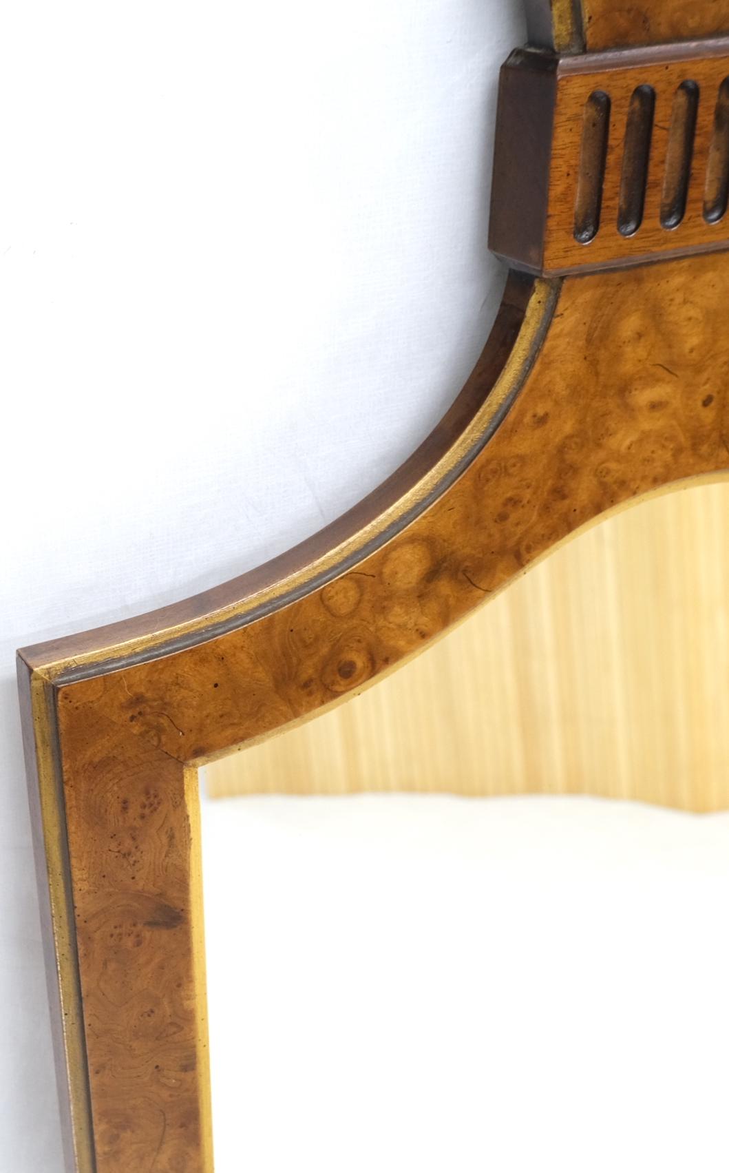 EstablishedLines Pair of Decorative Figural Shape Burl Wall Mirrors Mid Century Modern Mint