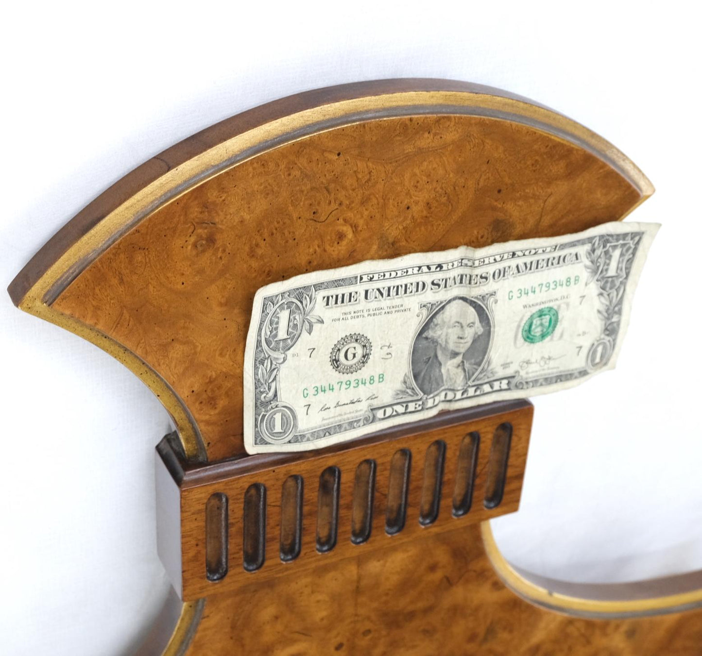 EstablishedLines Pair of Decorative Figural Shape Burl Wall Mirrors Mid Century Modern Mint