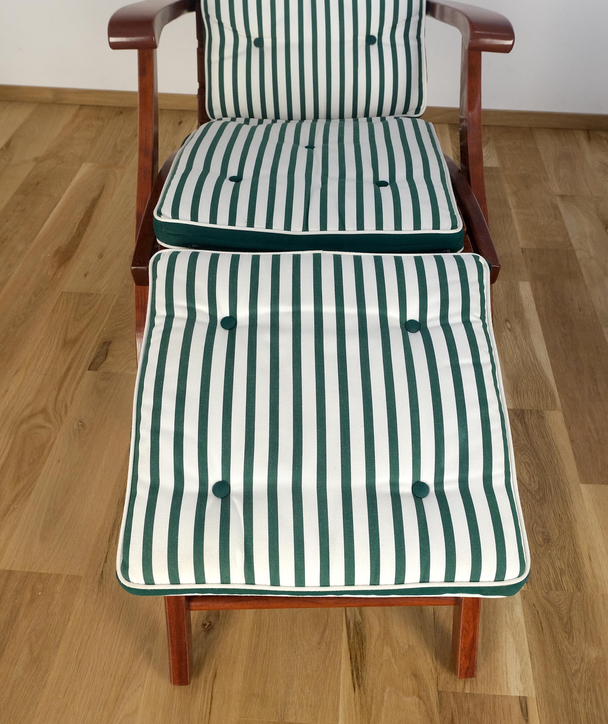 EstablishedLines Tricomfort Made in France SOLID Rosewood Lounge Chairs Ottomans Coffee Table