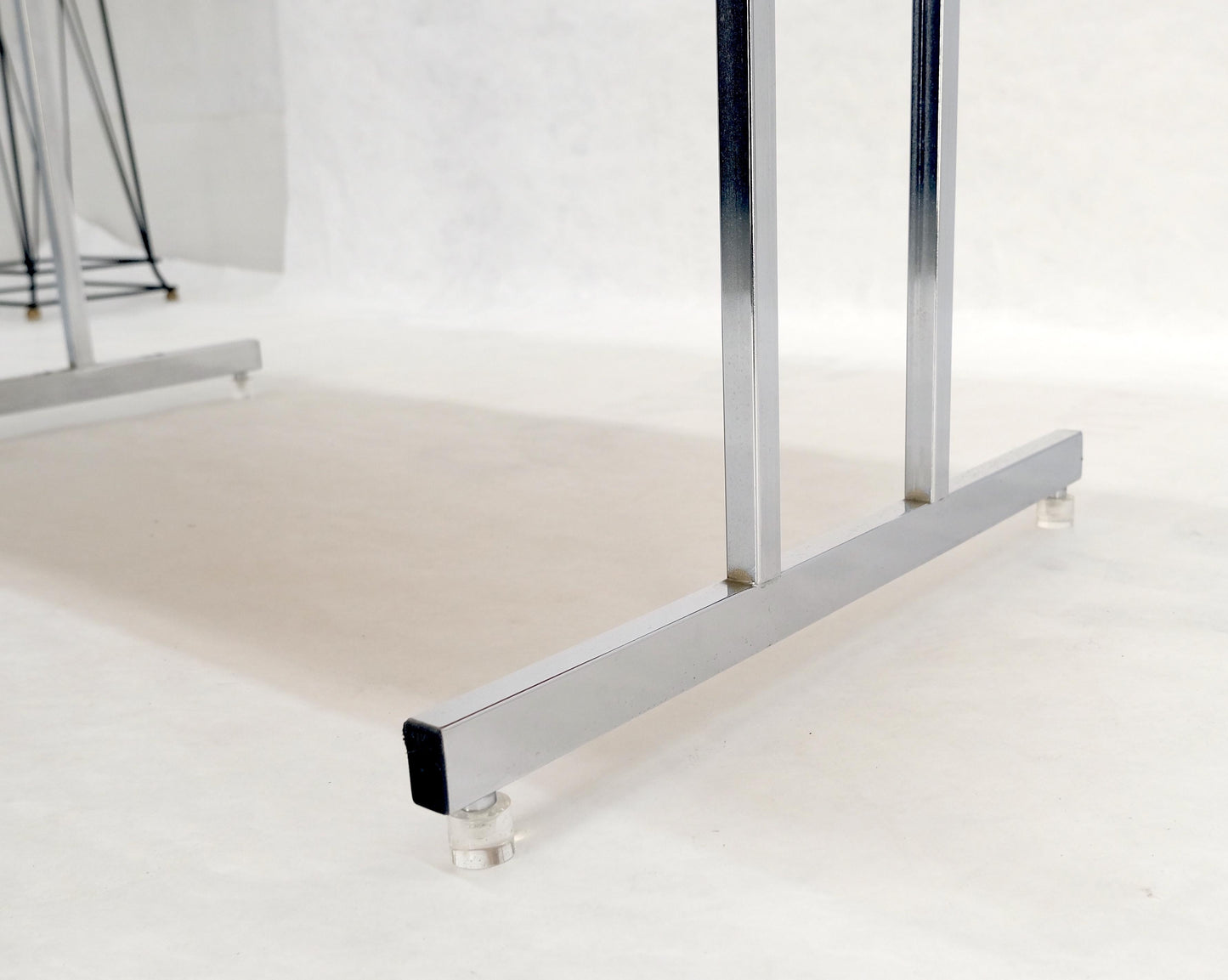 EstablishedLines Danish Mid Century Modern Teak Top Chrome Legs Folding Desk Mint