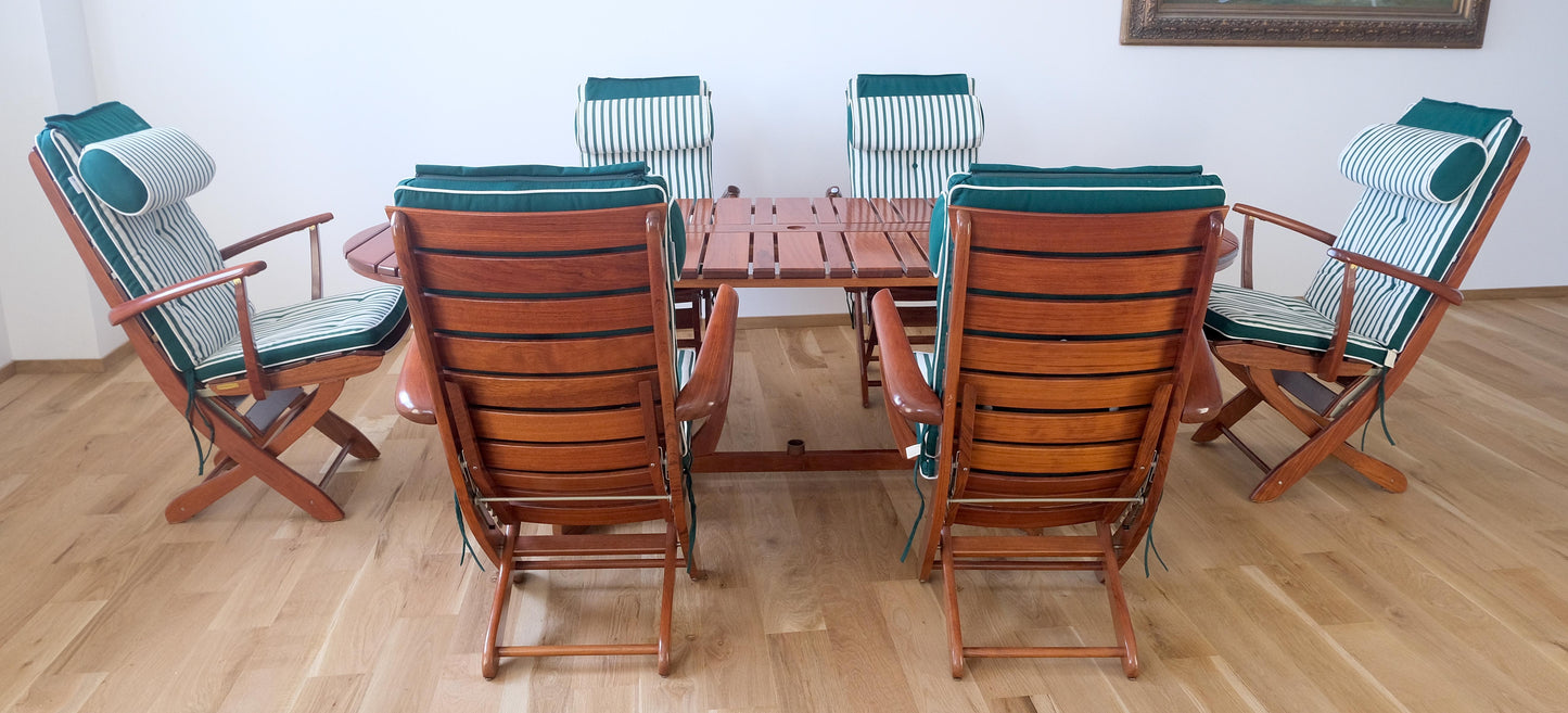 EstablishedLines Tricomfort Madein France SOLID Rosewood Adjustable Chairs Folding Table Outdoor