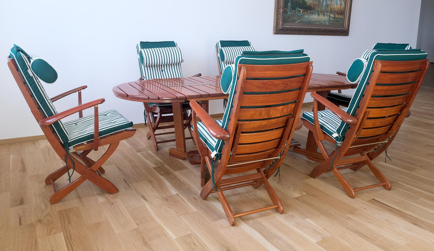 EstablishedLines Tricomfort Madein France SOLID Rosewood Adjustable Chairs Folding Table Outdoor