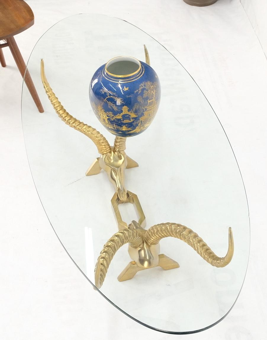 EstablishedLines Antelope Horn Oval Coffee Table Dikran Khoubesserian for Fondica France Patina