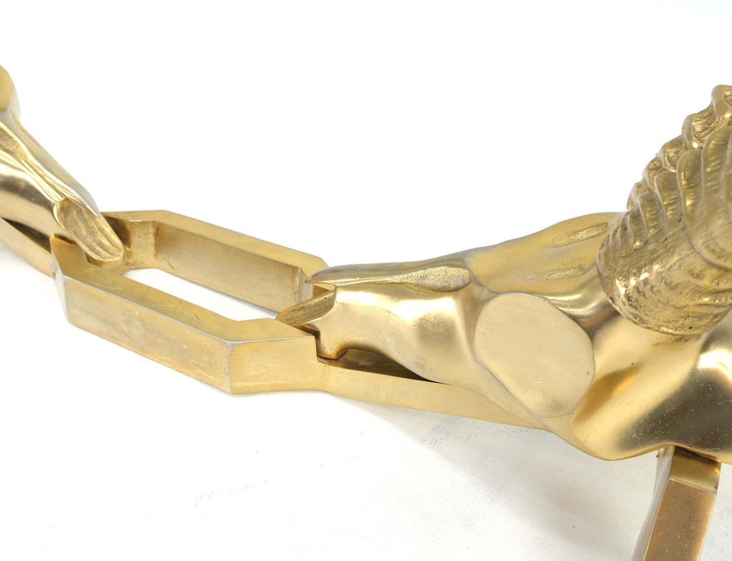 EstablishedLines Antelope Horn Oval Coffee Table Dikran Khoubesserian for Fondica France Patina