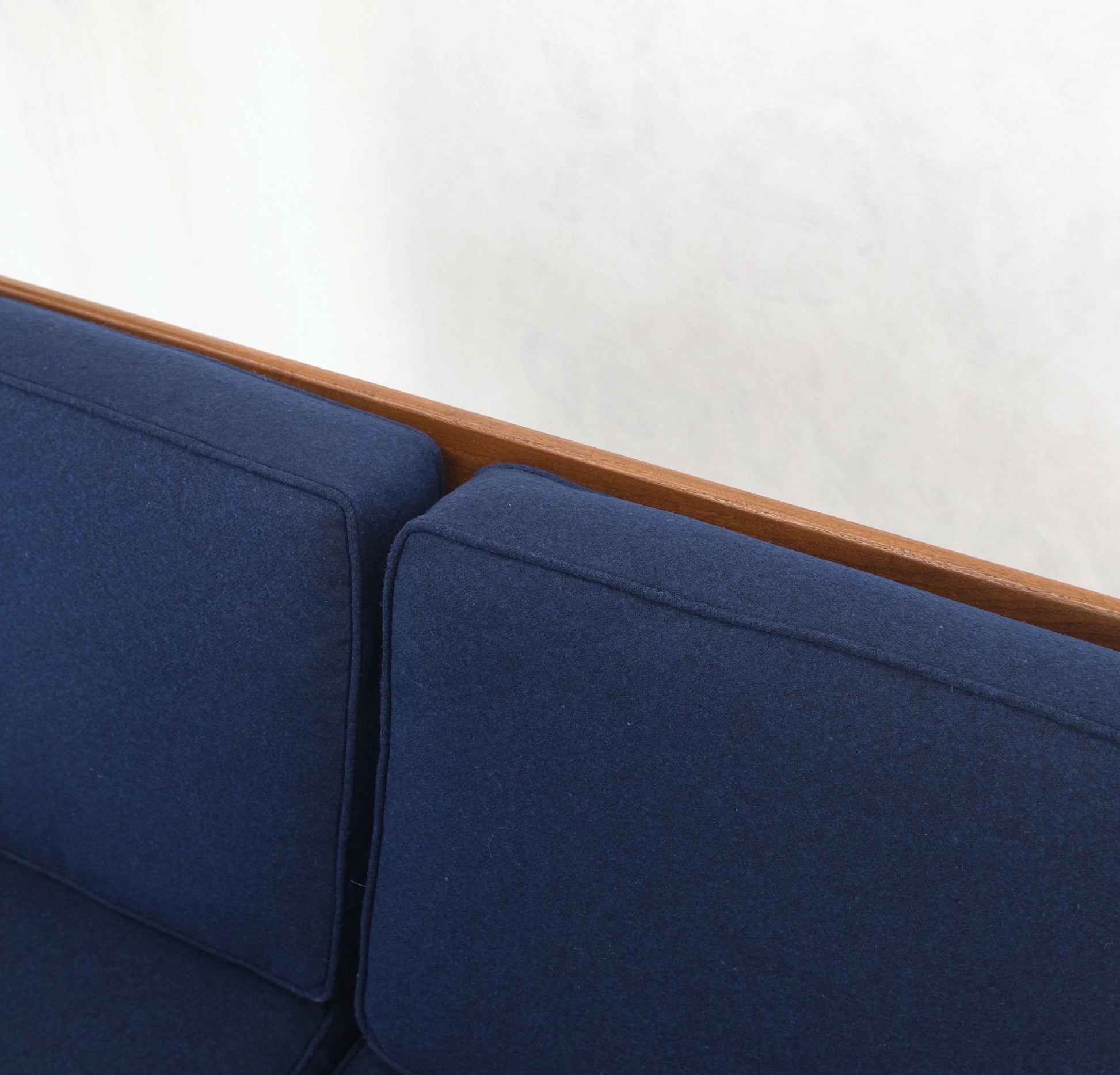 EstablishedLines Danish Mid-Century Modern New Upholstery Walnut Frames Sofa & Chair Set Mint!