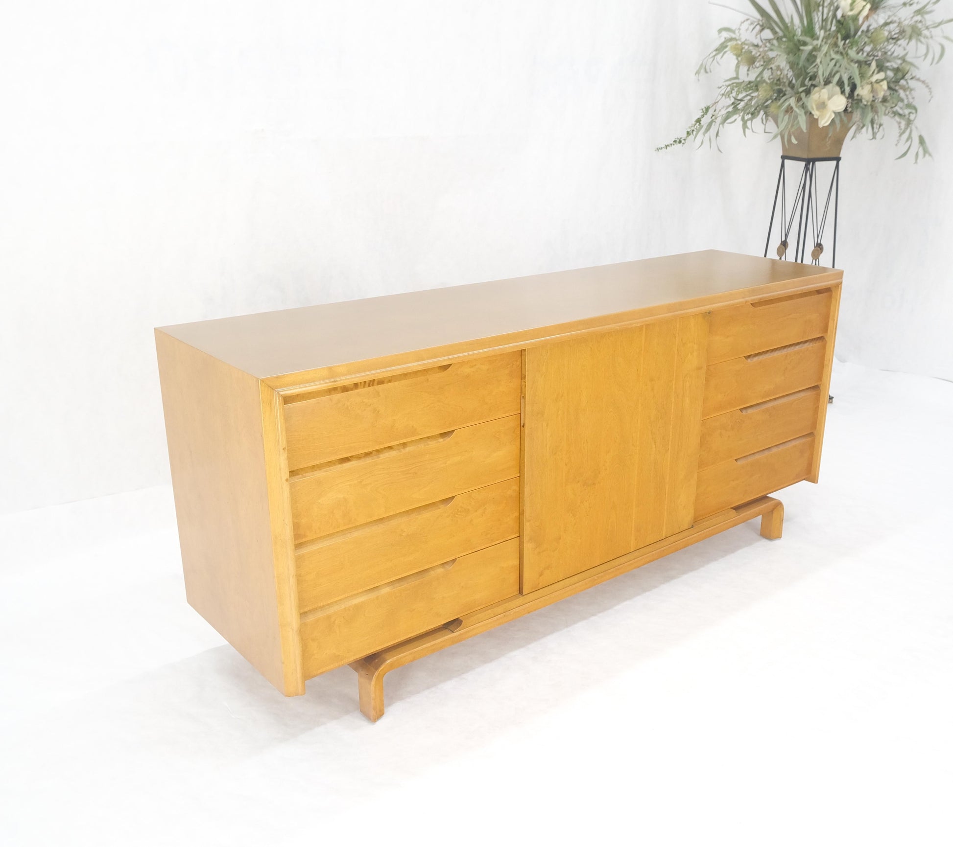 EstablishedLines Edmond Spence 9 Drawers Blond Birch Swedish Mid Century Modern Dresser Credenza