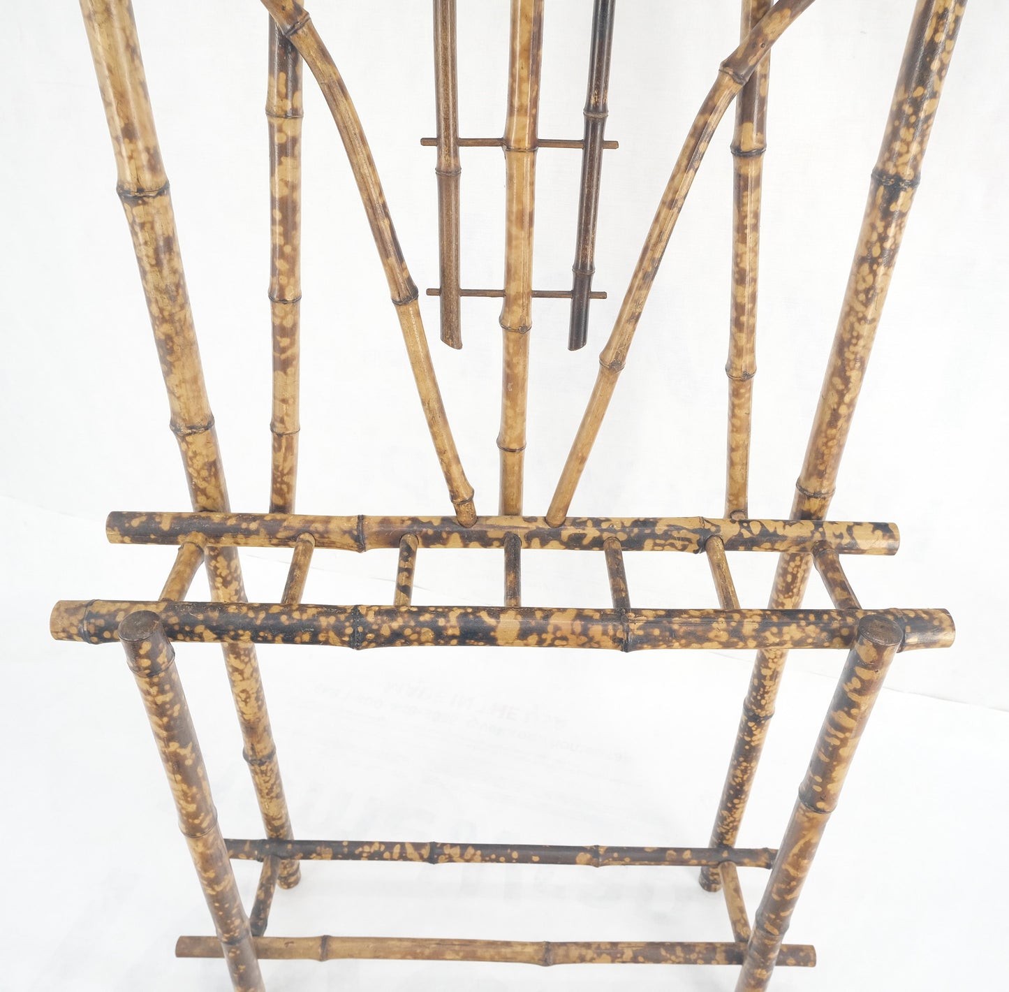 EstablishedLines Burnt Bamboo Decorative Wall Coat Rack Mirror Umbrella Stand MINT!
