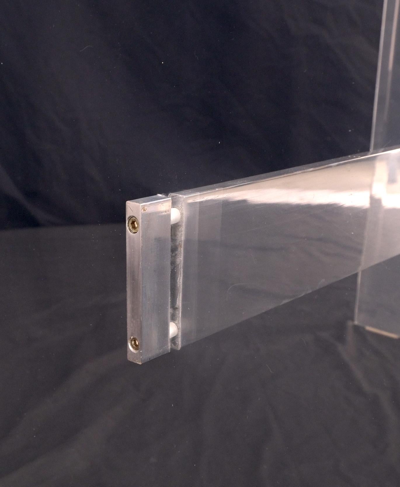 EstablishedLines Lucite & Aluminum Base Rectangle Glass Top Dining Conference Table