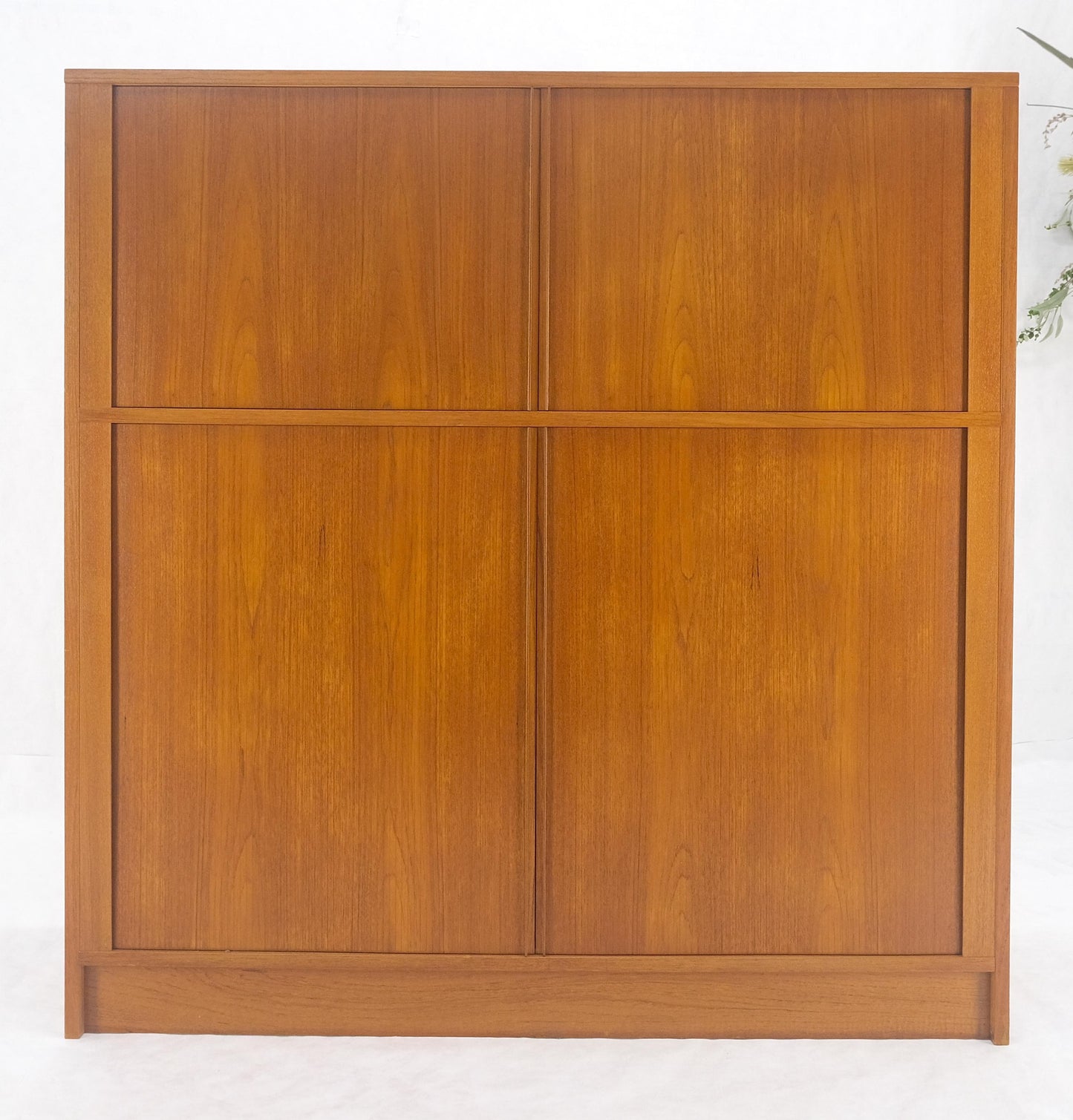 EstablishedLines Danish Teak Tambour Doors 9 Drawers Dresser High Boy Chest Credenza Cabinet MINT