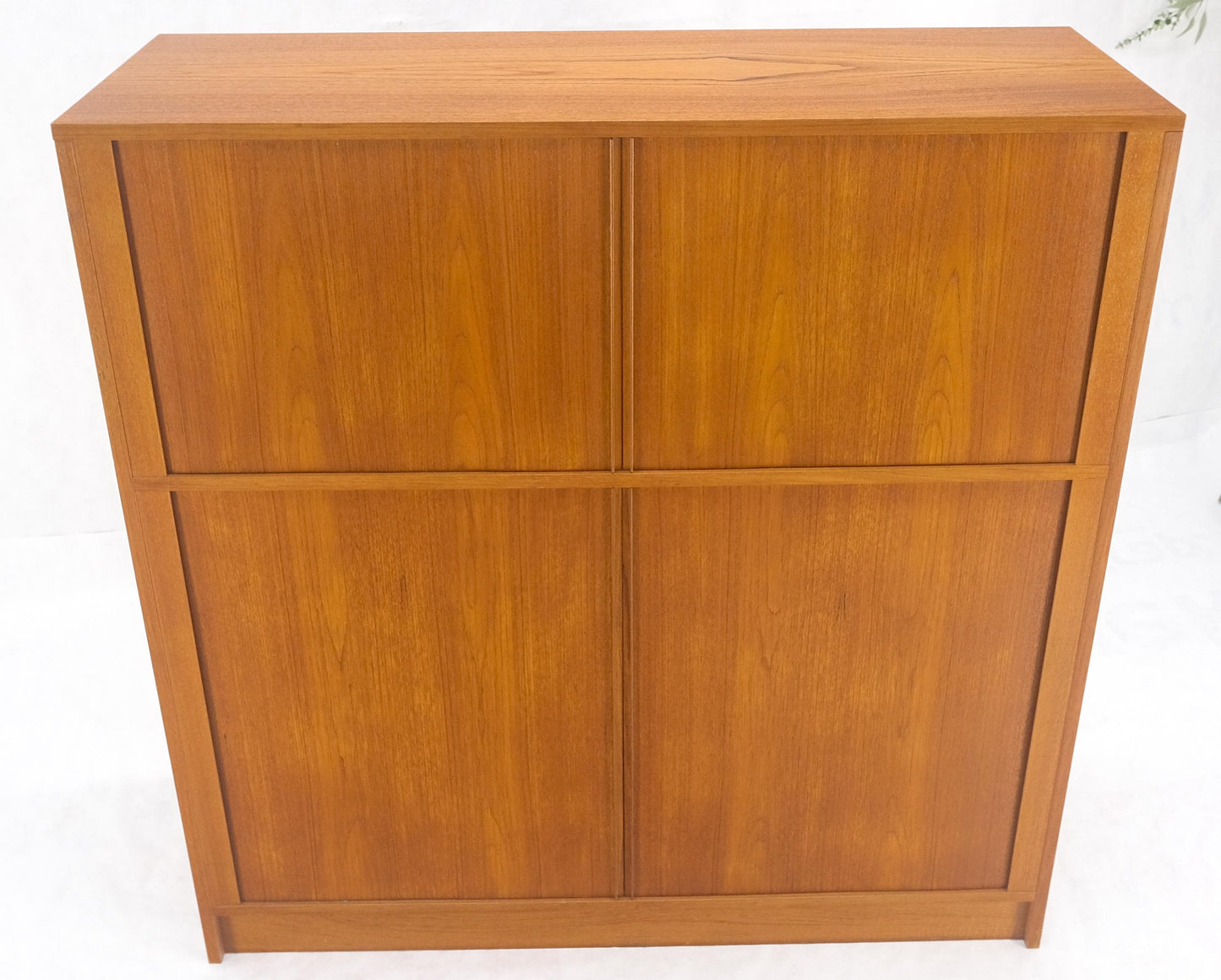 EstablishedLines Danish Teak Tambour Doors 9 Drawers Dresser High Boy Chest Credenza Cabinet MINT