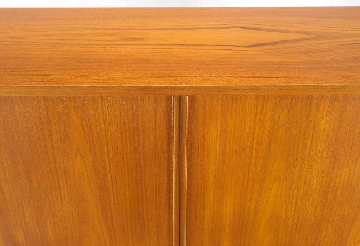 EstablishedLines Danish Teak Tambour Doors 9 Drawers Dresser High Boy Chest Credenza Cabinet MINT