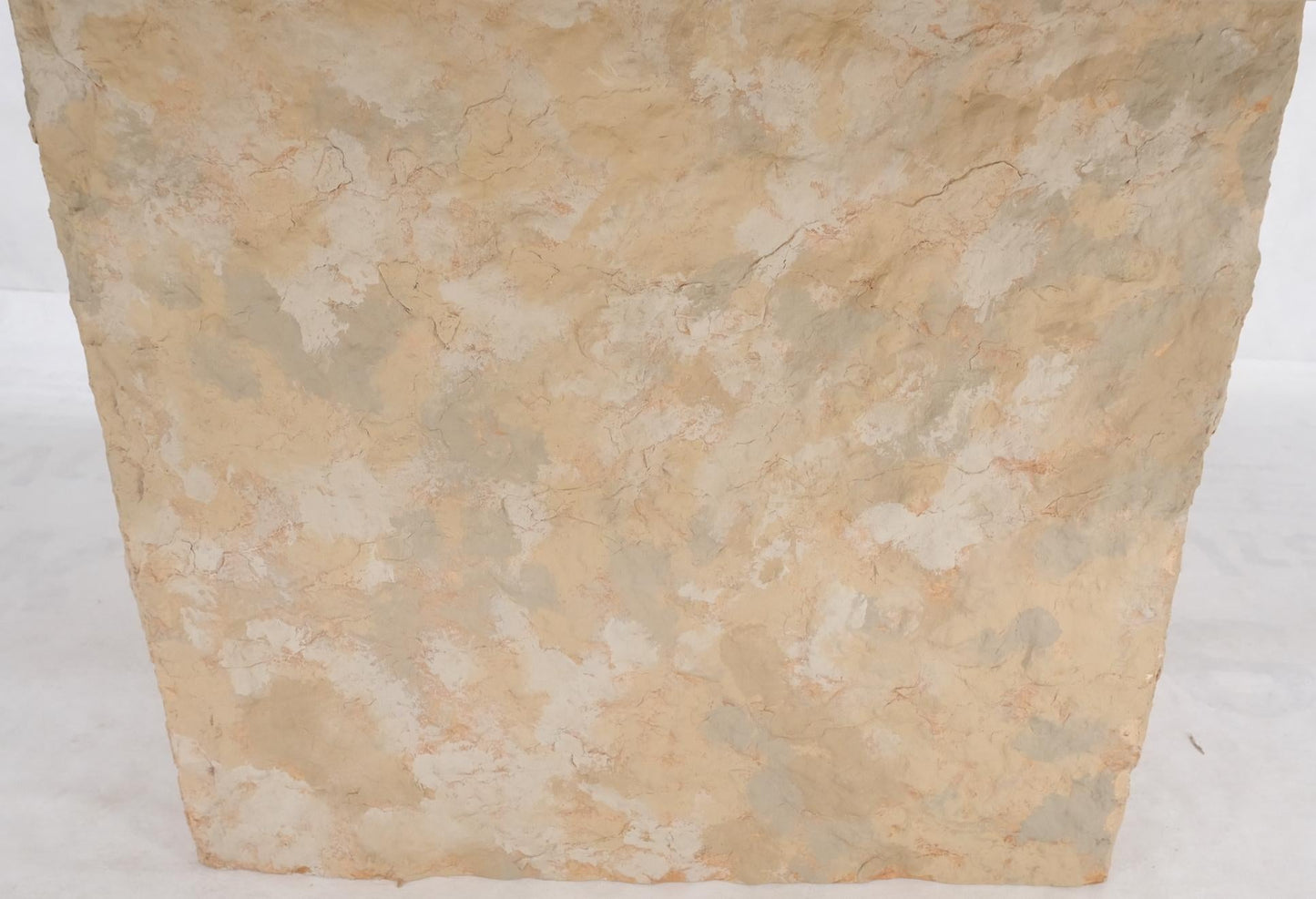 EstablishedLines Single Pedestal Rectangle Travertine "Live" Edge Dining Conference Table Italy