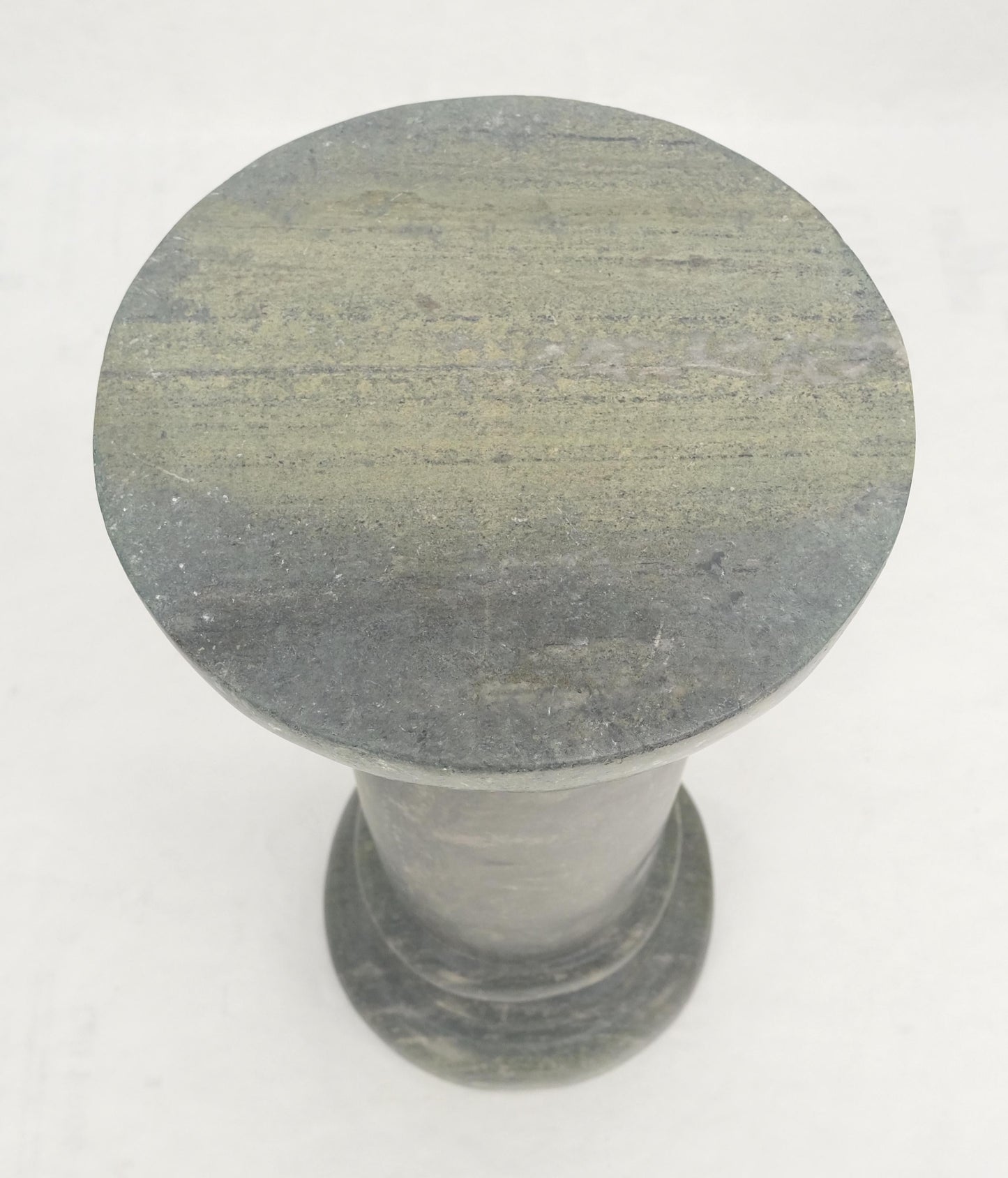 EstablishedLines Large 15" Diameter Turned Marble Pedestal MINT