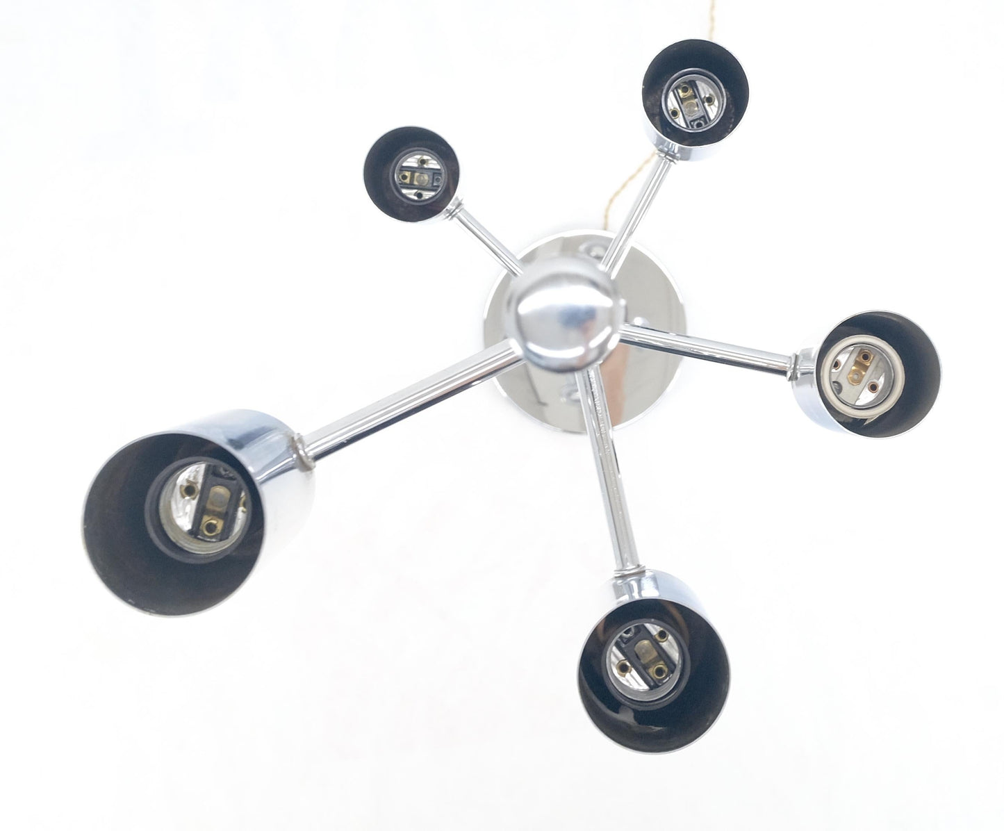 EstablishedLines Mid Century Modern Chrome Spiral Arranged Five Globes Floor lamp Light Fixture