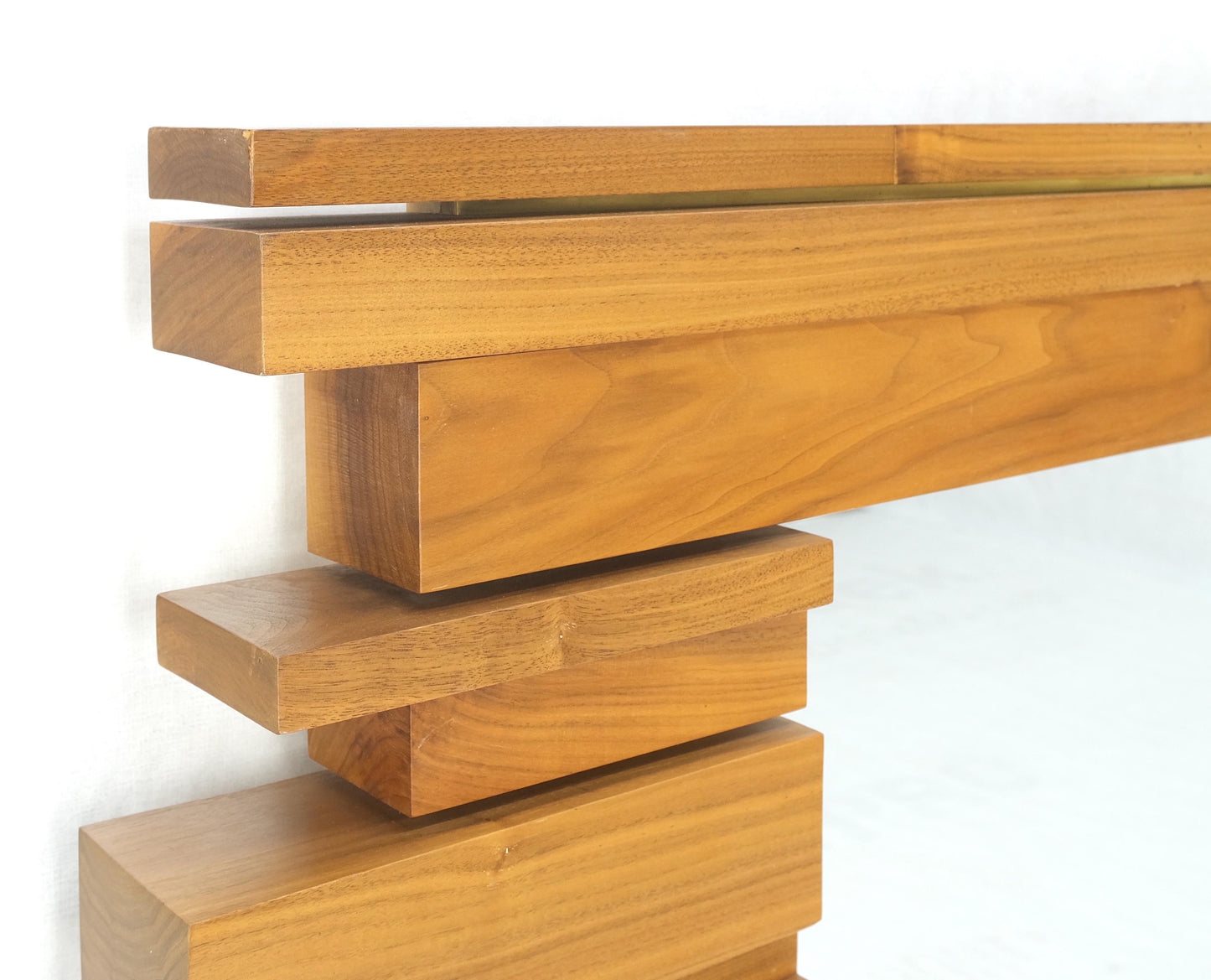 EstablishedLines Light Solid Walnut Arts and Crafts Style Mid-Century Modern Wall Mirror Mint!