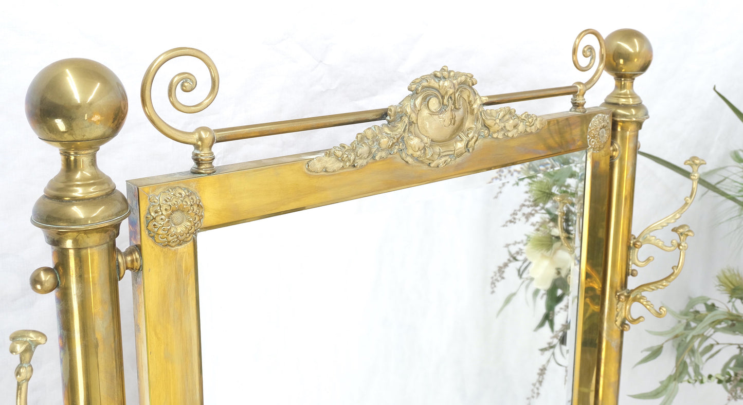 EstablishedLines Solid Brass Entryway Hall Tree Mirror Coat Rack Console Table Claw Feet