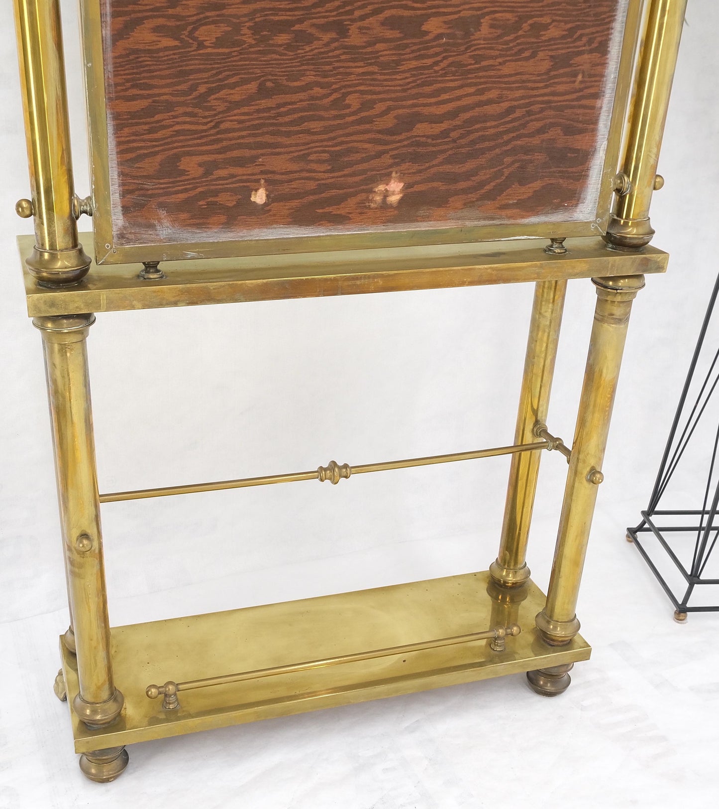 EstablishedLines Solid Brass Entryway Hall Tree Mirror Coat Rack Console Table Claw Feet