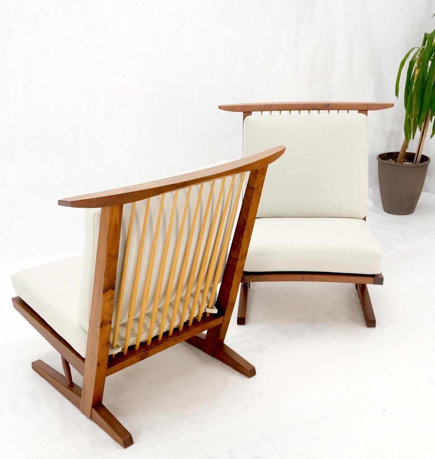 EstablishedLines Pair Mira Nakashima Conoid Lounge Chairs After George Nakashima, 2000