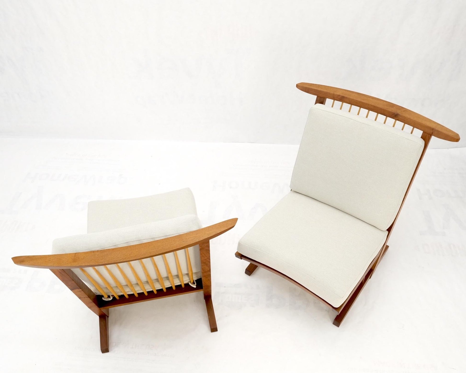 EstablishedLines Pair Mira Nakashima Conoid Lounge Chairs After George Nakashima, 2000