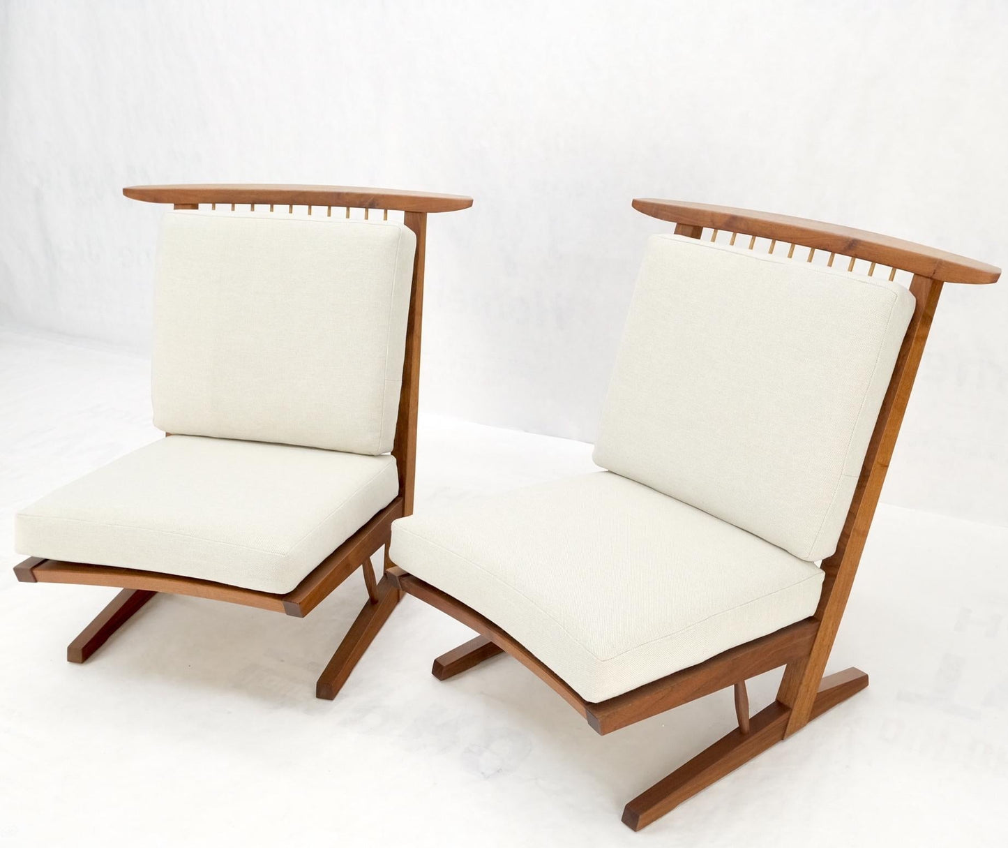 EstablishedLines Pair Mira Nakashima Conoid Lounge Chairs After George Nakashima, 2000