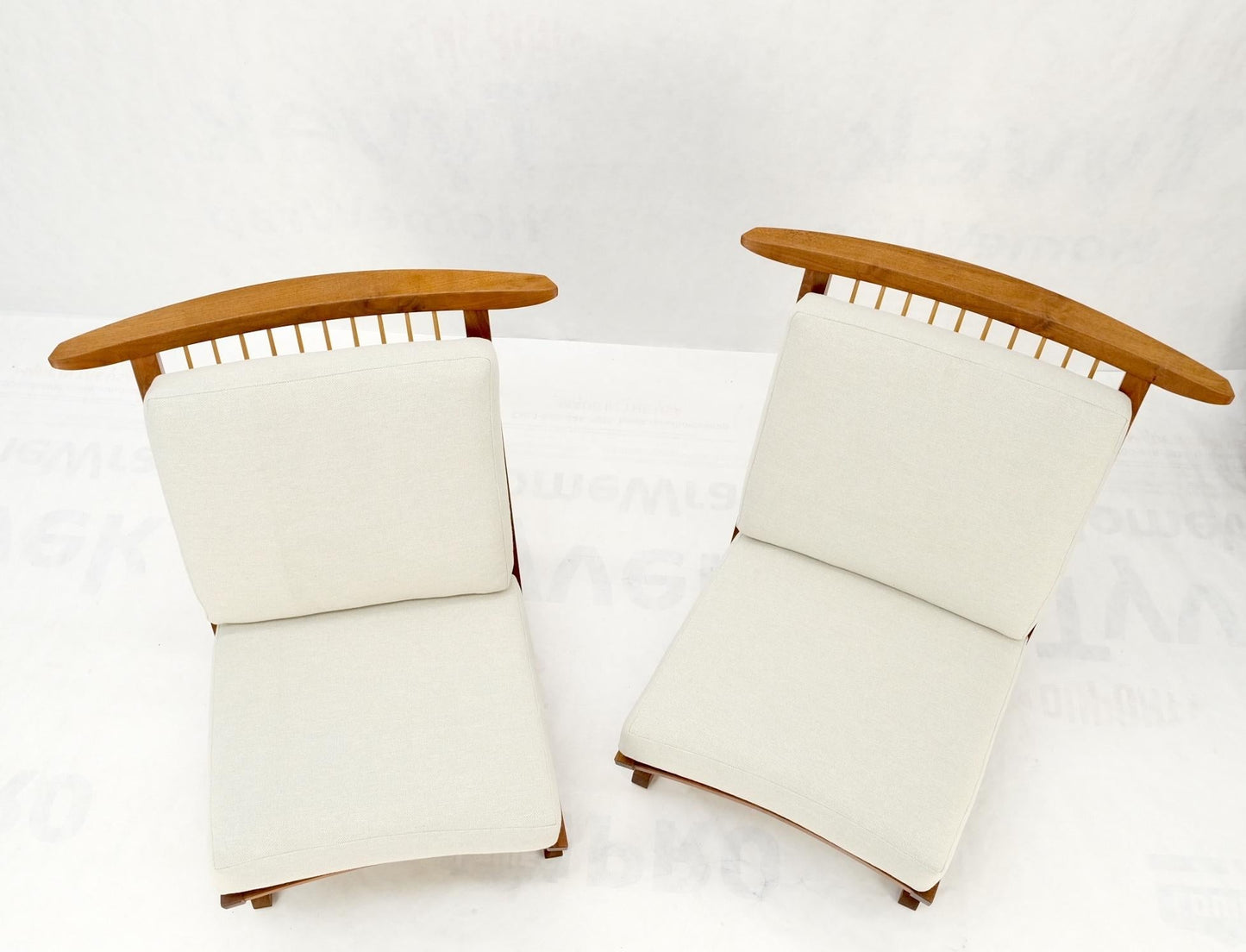 EstablishedLines Pair Mira Nakashima Conoid Lounge Chairs After George Nakashima, 2000