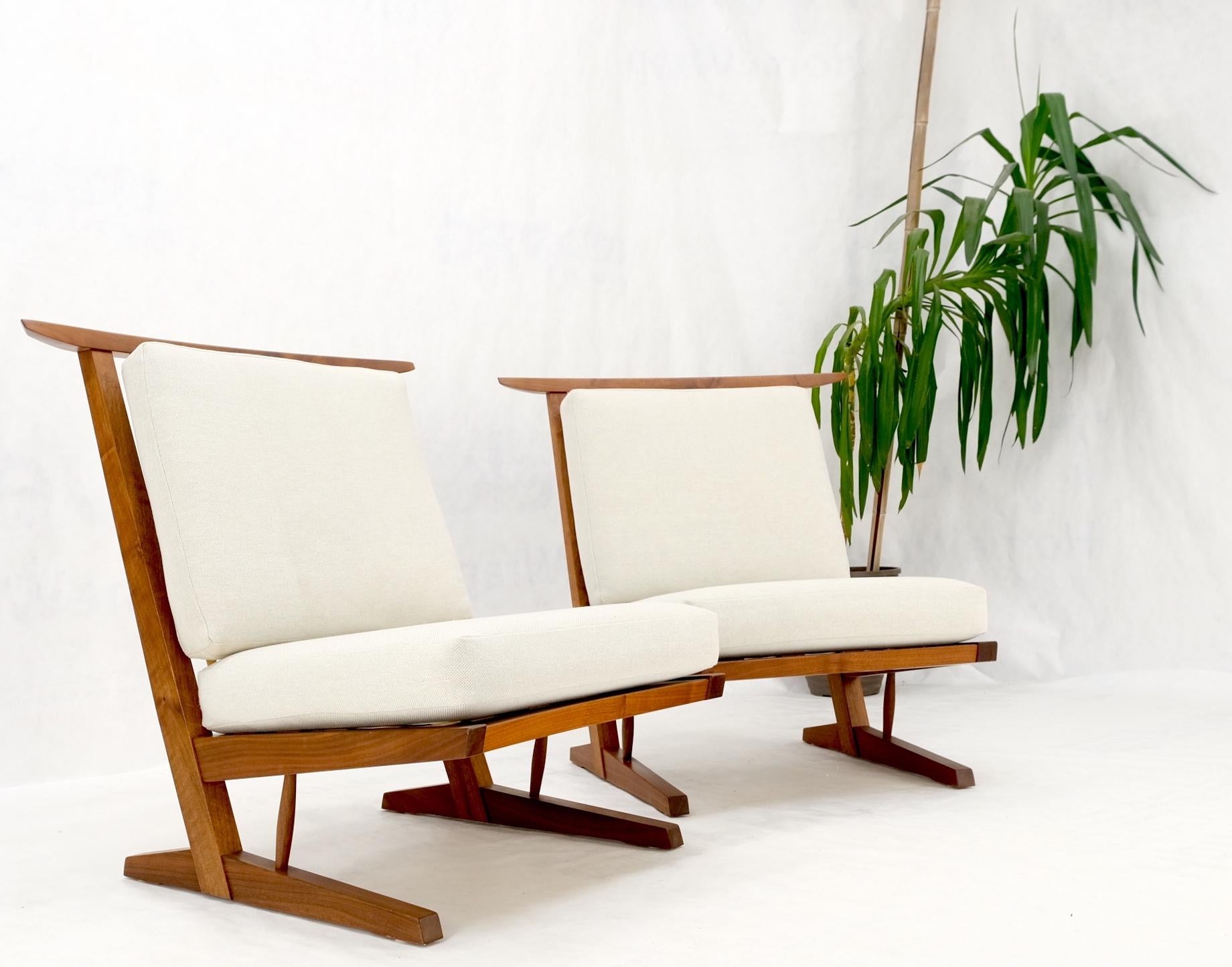 EstablishedLines Pair Mira Nakashima Conoid Lounge Chairs After George Nakashima, 2000