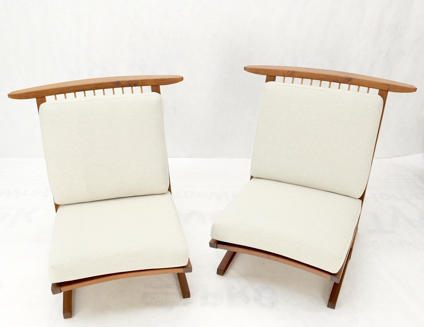 EstablishedLines Pair Mira Nakashima Conoid Lounge Chairs After George Nakashima, 2000