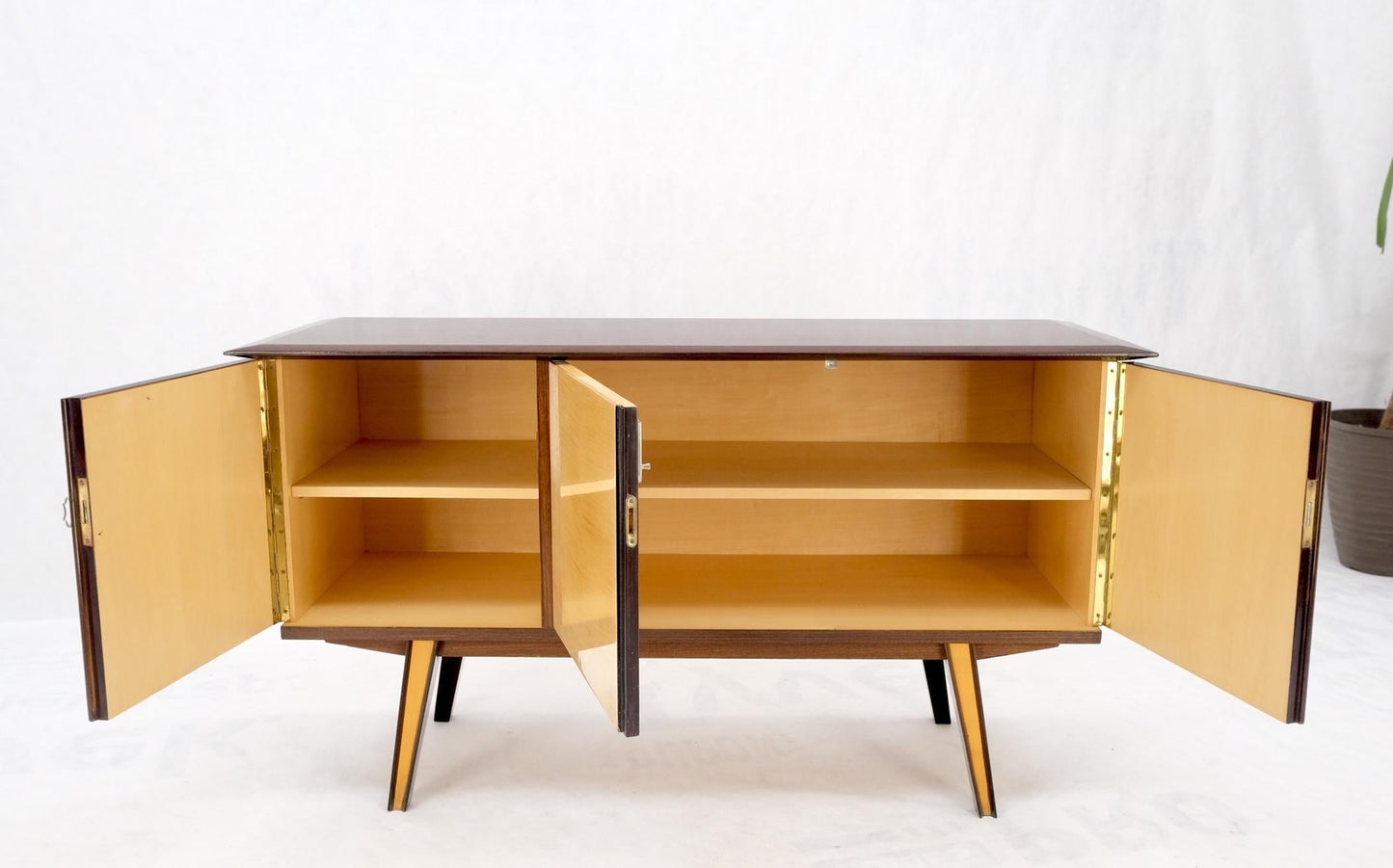 EstablishedLines German Art Deco Mid-Century Modern High Gloss 3 Door Petit Credenza Chest Mint!