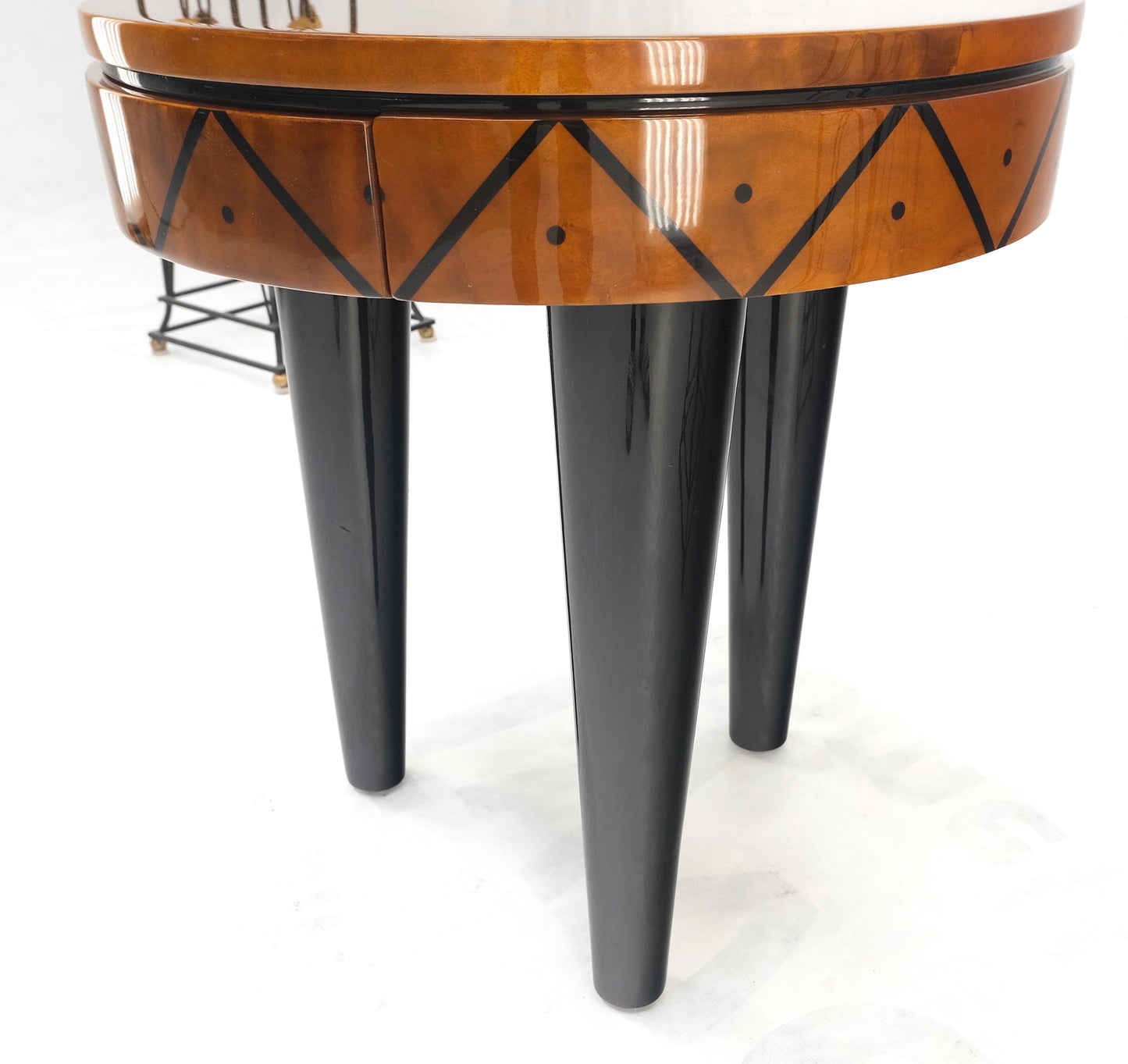 EstablishedLines Signed Enrique Garcel Laquered Tri Legged Side End Table Stand One Drawer Mint!