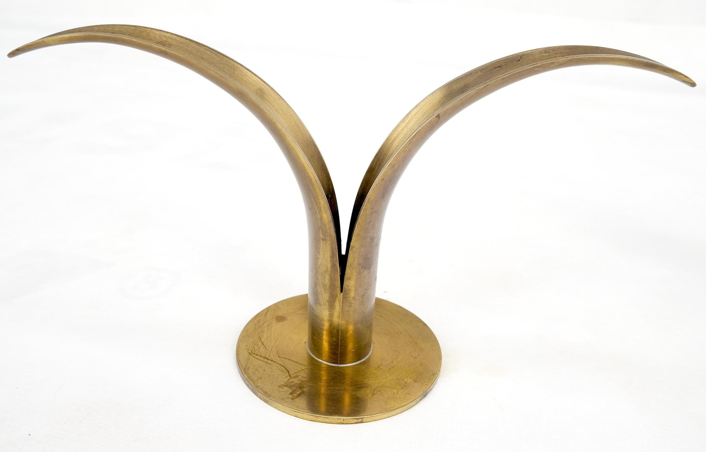 EstablishedLines Pair of Swedish Solid Brass Candle Sticks Made in Sweden