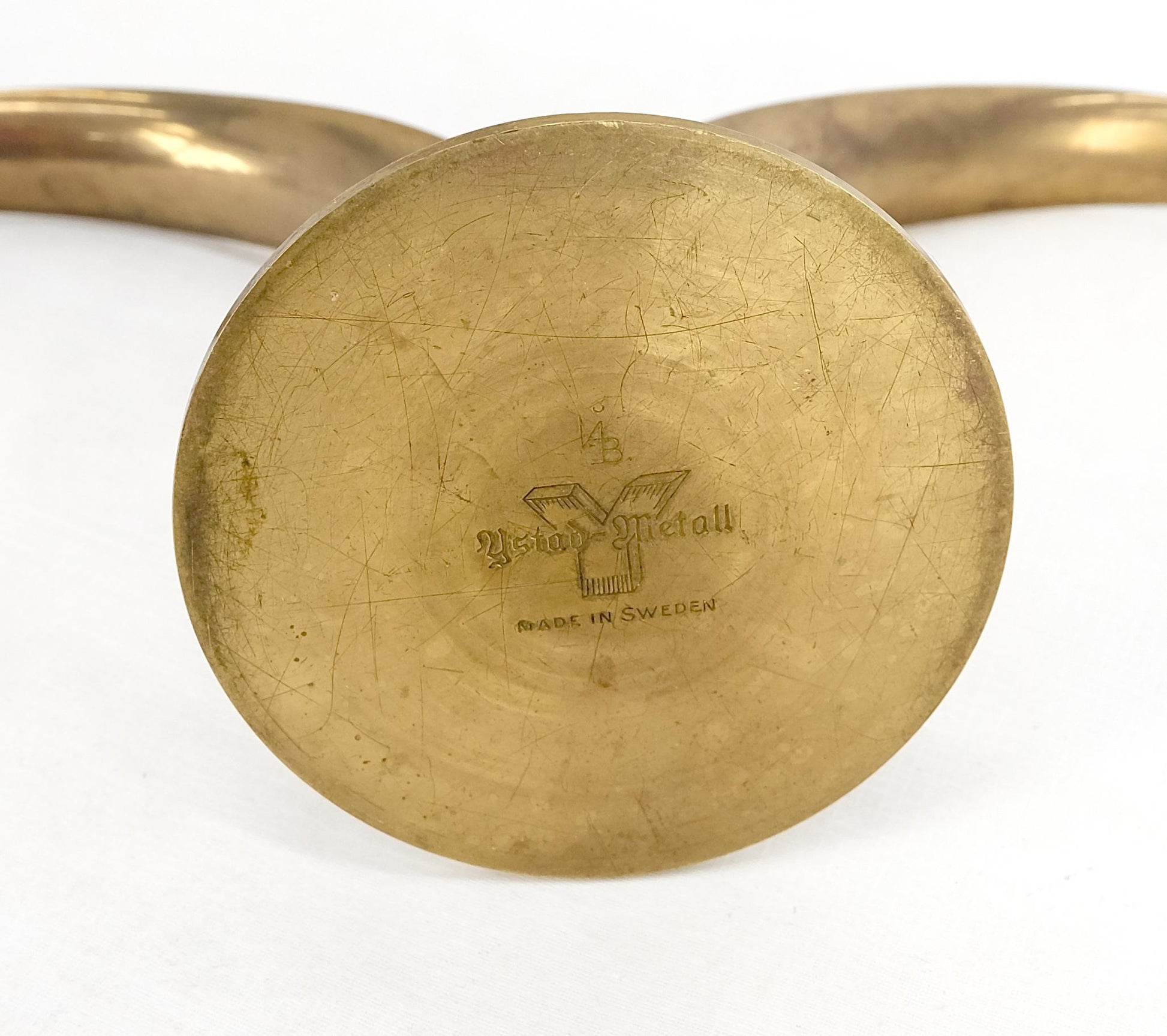 EstablishedLines Pair of Swedish Solid Brass Candle Sticks Made in Sweden