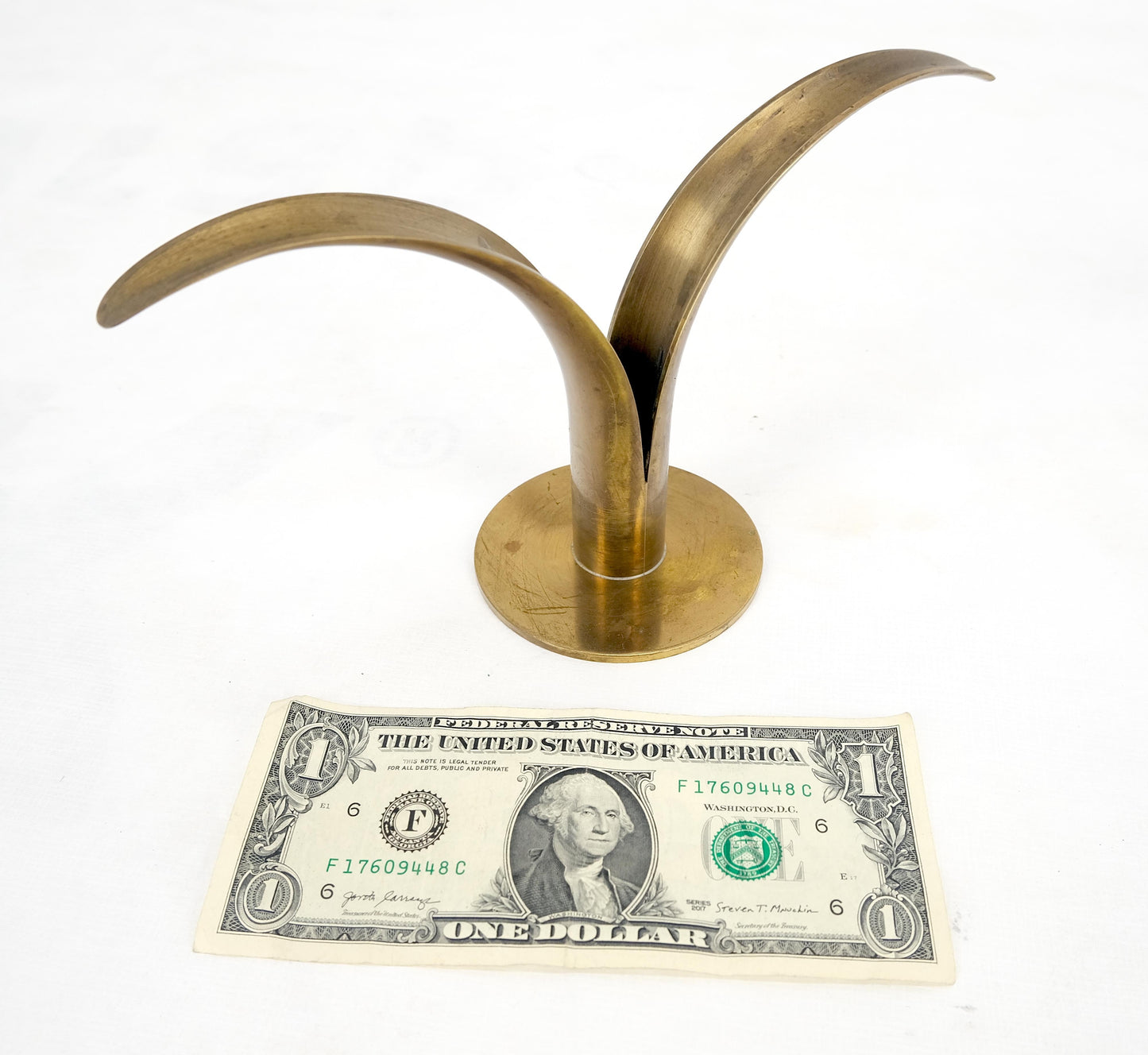 EstablishedLines Pair of Swedish Solid Brass Candle Sticks Made in Sweden