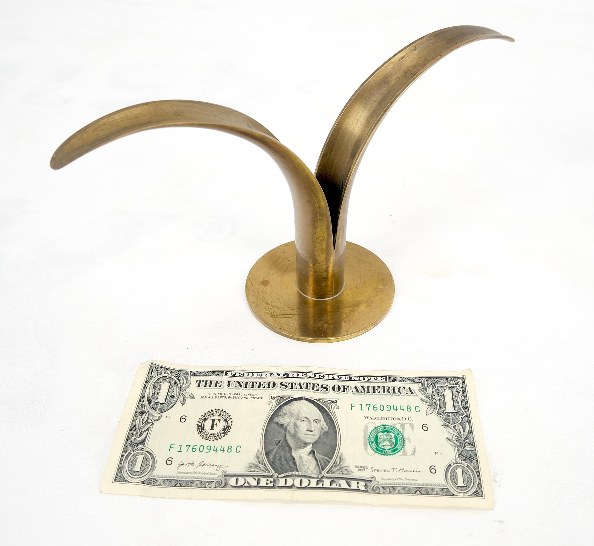 EstablishedLines Pair of Swedish Solid Brass Candle Sticks Made in Sweden