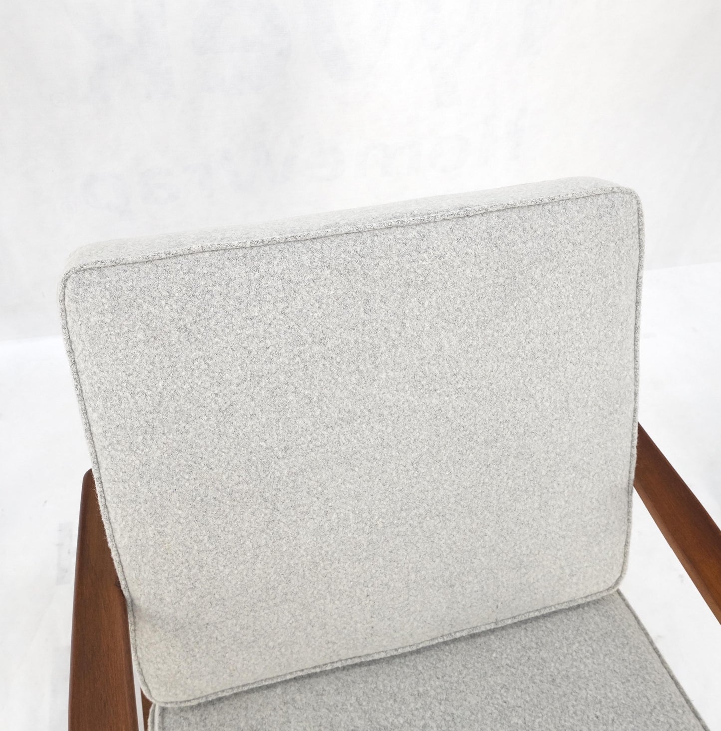 EstablishedLines Danish Mid-Century Modern New Grey Wool Upholstery Rocking Lounge Chair Mint!
