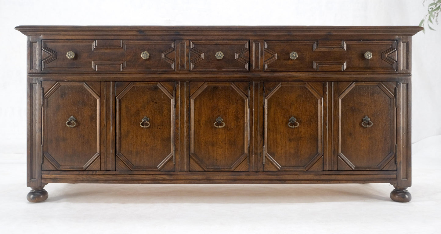 EstablishedLines Henredon Spanish Colonial Country French Oak & Brass Hardware Long Dresser MINT