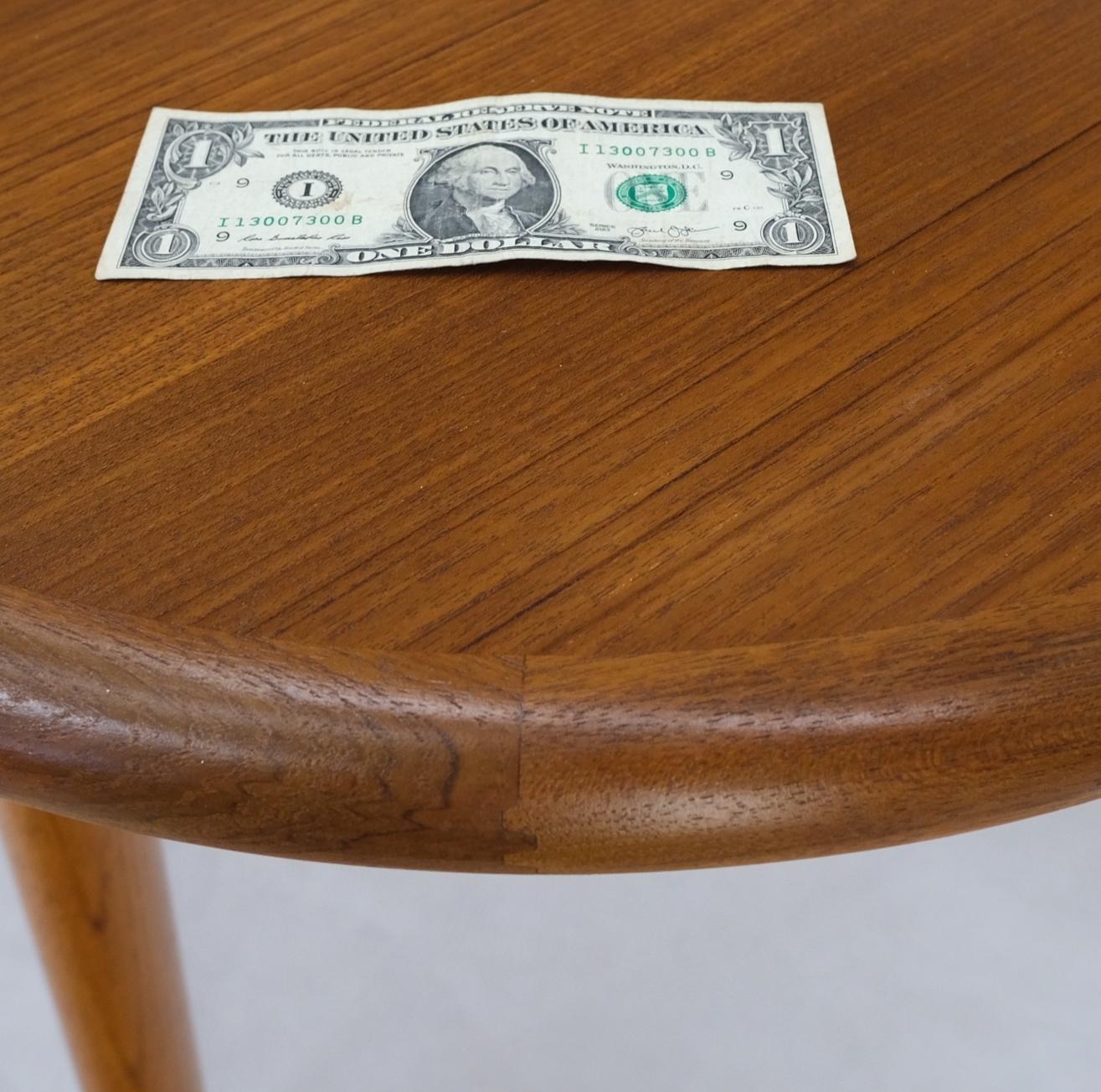 EstablishedLines Danish Teak Rounded Corners Rectangle Dining Table One Hide Away Board Leaf Mint