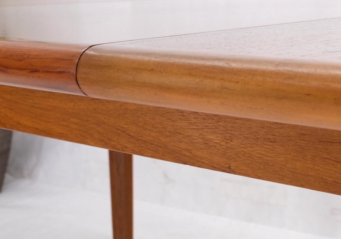 EstablishedLines Danish Teak Rounded Corners Rectangle Dining Table One Hide Away Board Leaf Mint