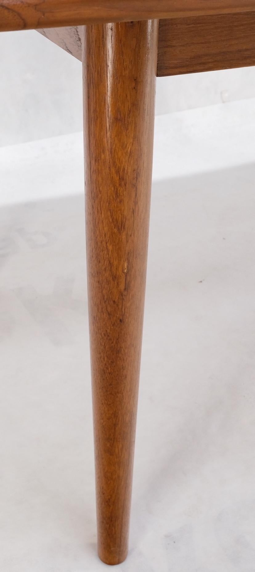 EstablishedLines Danish Teak Rounded Corners Rectangle Dining Table One Hide Away Board Leaf Mint
