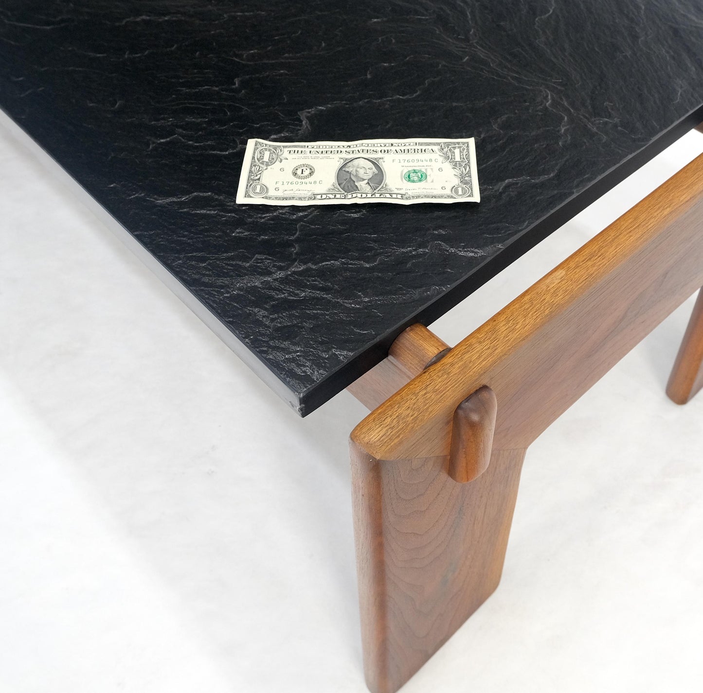 EstablishedLines Adrian Pearsall Solid Walnut Slate Like Top 5' Long Rectangle Coffee Table MINT!
