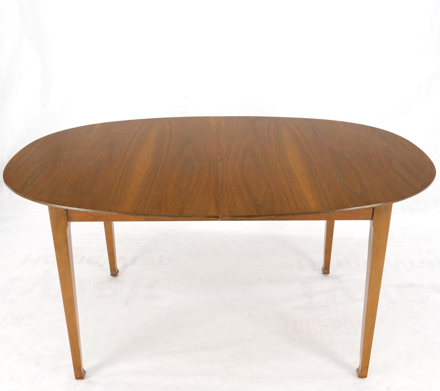 EstablishedLines Oval Walnut Square Tapered Legs Mid Century Modern Dining Conference Table Mint